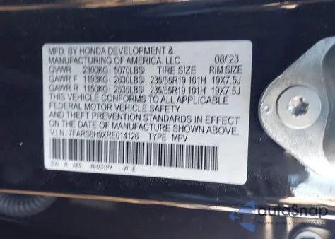 2024 Honda Cr-V Hybrid Sport Touring z USA, uszkodzony, nr VIN 7FARS6H9XRE014126